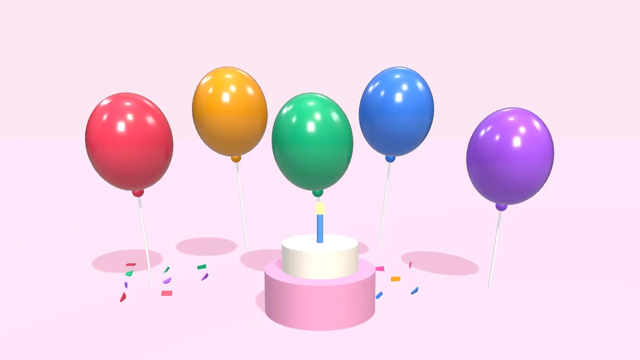 做一条 10 秒生日祝福：彩色气球飘起来，最后打出「生日快乐」